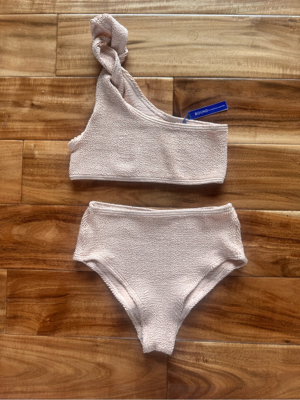bond-eye One-Shoulder High-Waist Bikini Set in Light Almond